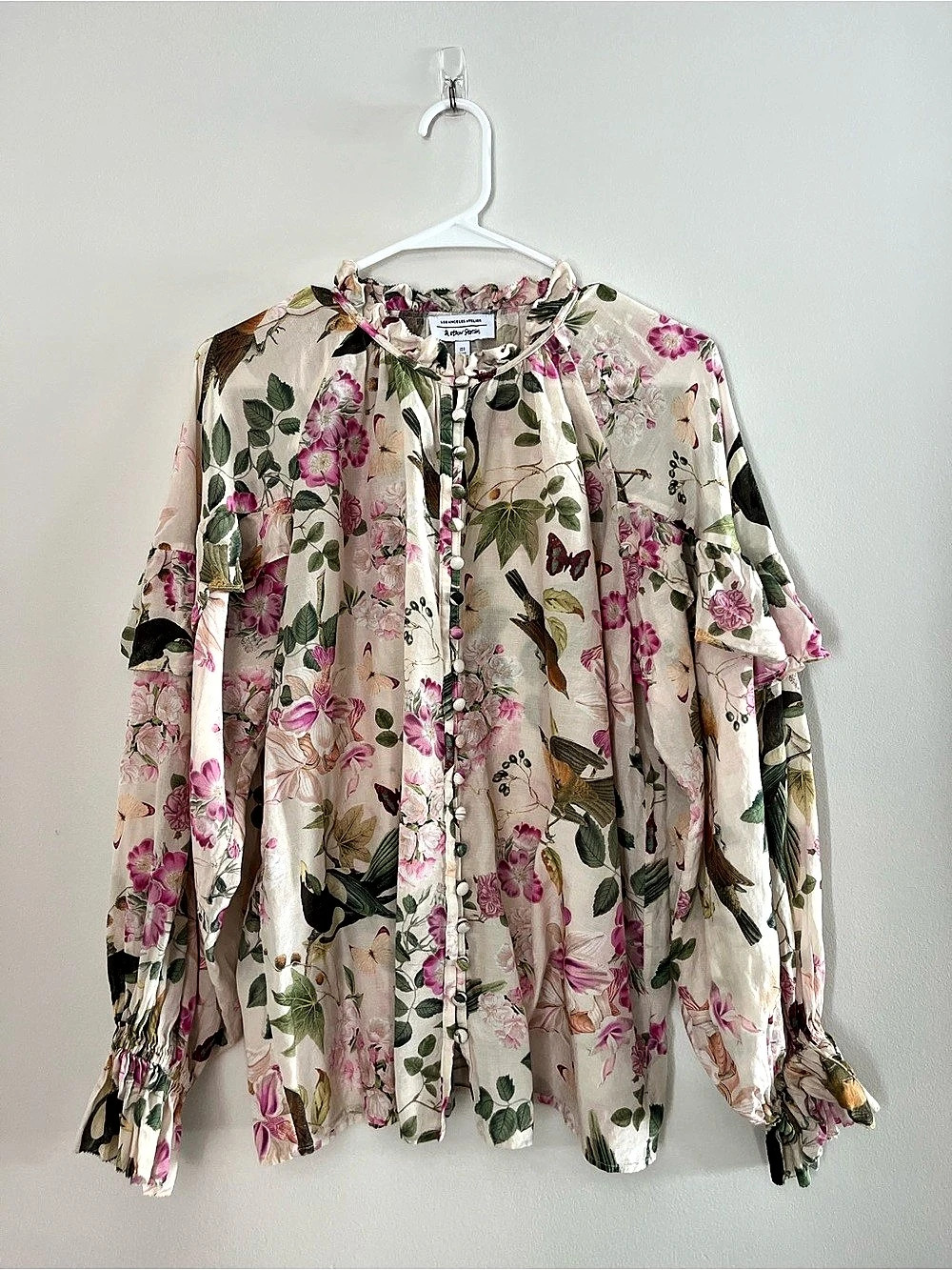 & Other Stories Relaxed Frill Floral Blouse